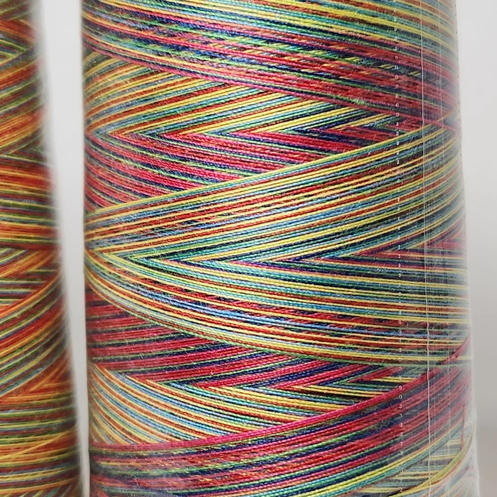 NEW 6000 Yards Serger Thread Sewing, Rainbow Spools Sewing Machine String 2 Con